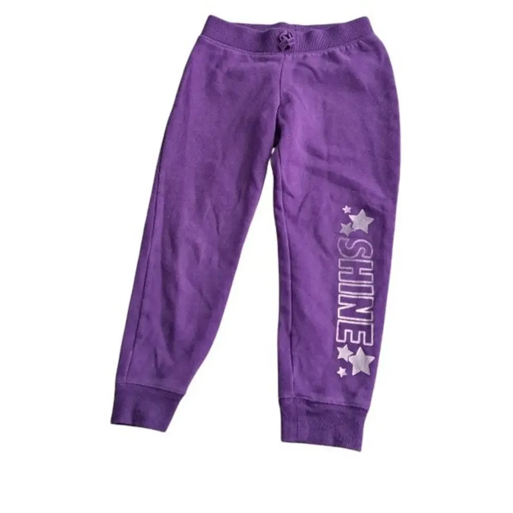 2 For $5 Sale Purple Shine Like A Star Hoodie And Sweatpants Set Girl's Size 5